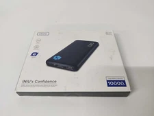 INIU Portable Charger, Slimmest 10000mAh 5V/3A Power Bank, USB C in&out Black 