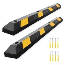 72" Car Parking Stoppers for Garage, Rubber Curb Wheel Stops with Stripe
