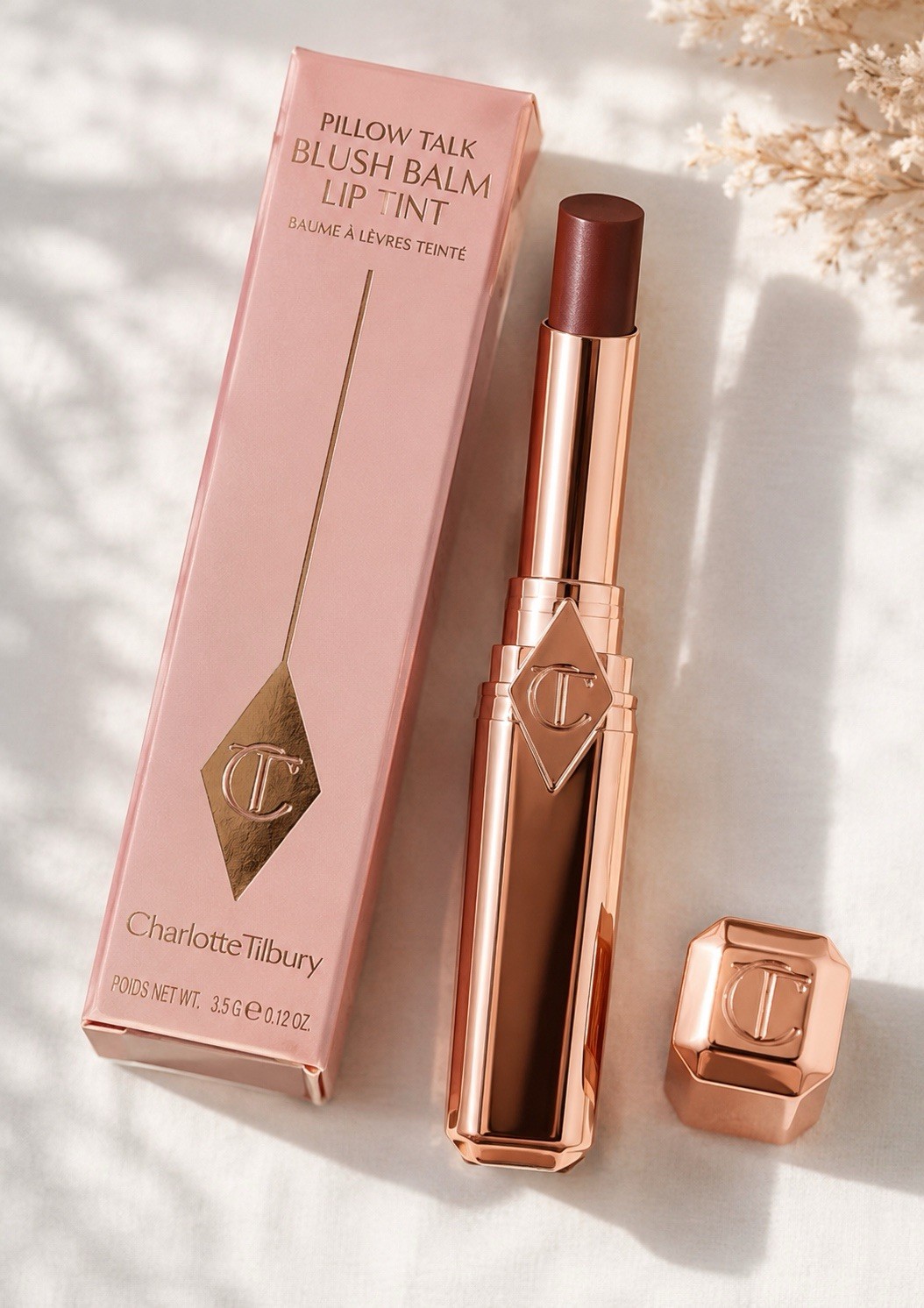 Charlotte Tilbury, Blush Balm Pillow Talk Lip Tint 90s Kiss Brown Sheer New BNIP