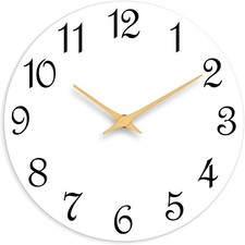 Wall Clock, 8 Inch Modern Wall Clocks Battery Operated, Small Silent Non Ticking