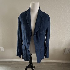 RRL Ralph Lauren Mens Blue Blazer Jacket, Siz...