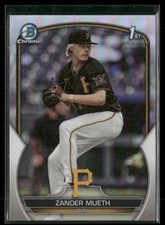 Zander Mueth Rookie 2023 Bowman Draft Chrome Refractors Pittsburgh Pirates