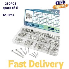 230PCS Cotter Pins Assortment Kit 304 Stainless Steel Split Pin.12 Sizes