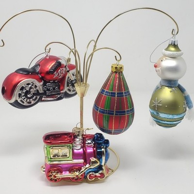 Lot of blown glass Christmas Ornaments of Different styles and shapes Lot of 4