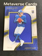 2025 Panini Immaculate Jaxson Dart Clearly Rookie Jumbo Relic Jersey RC 54/99
