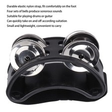 Foot Tambourine Shaker Percussion Drum Set Metal Jingle Bell Musical Instrument
