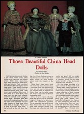 China head dolls 6-page print article 1984 history ARTICLE ONLY