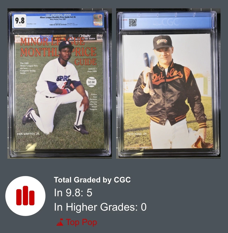 1989 Ken Griffey Jr. (1st cover) - CGC 9.8 - NEWSSTAND beckett sport magazine - Image 2 of 2