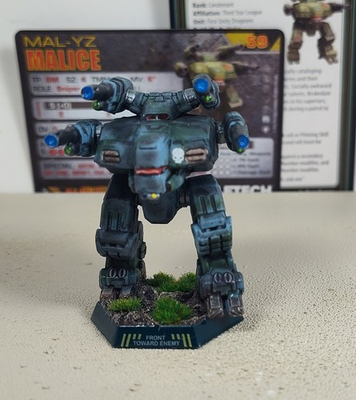 #ad Battletech Pro Painted Malice With Pilot And Mech Cards $45.00