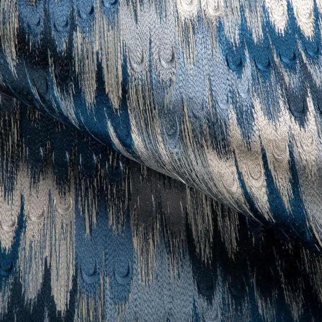Brunschwig & Fils Flamestitch Fabric- Duval Embroidery / Sky Lapis 1.90 yds