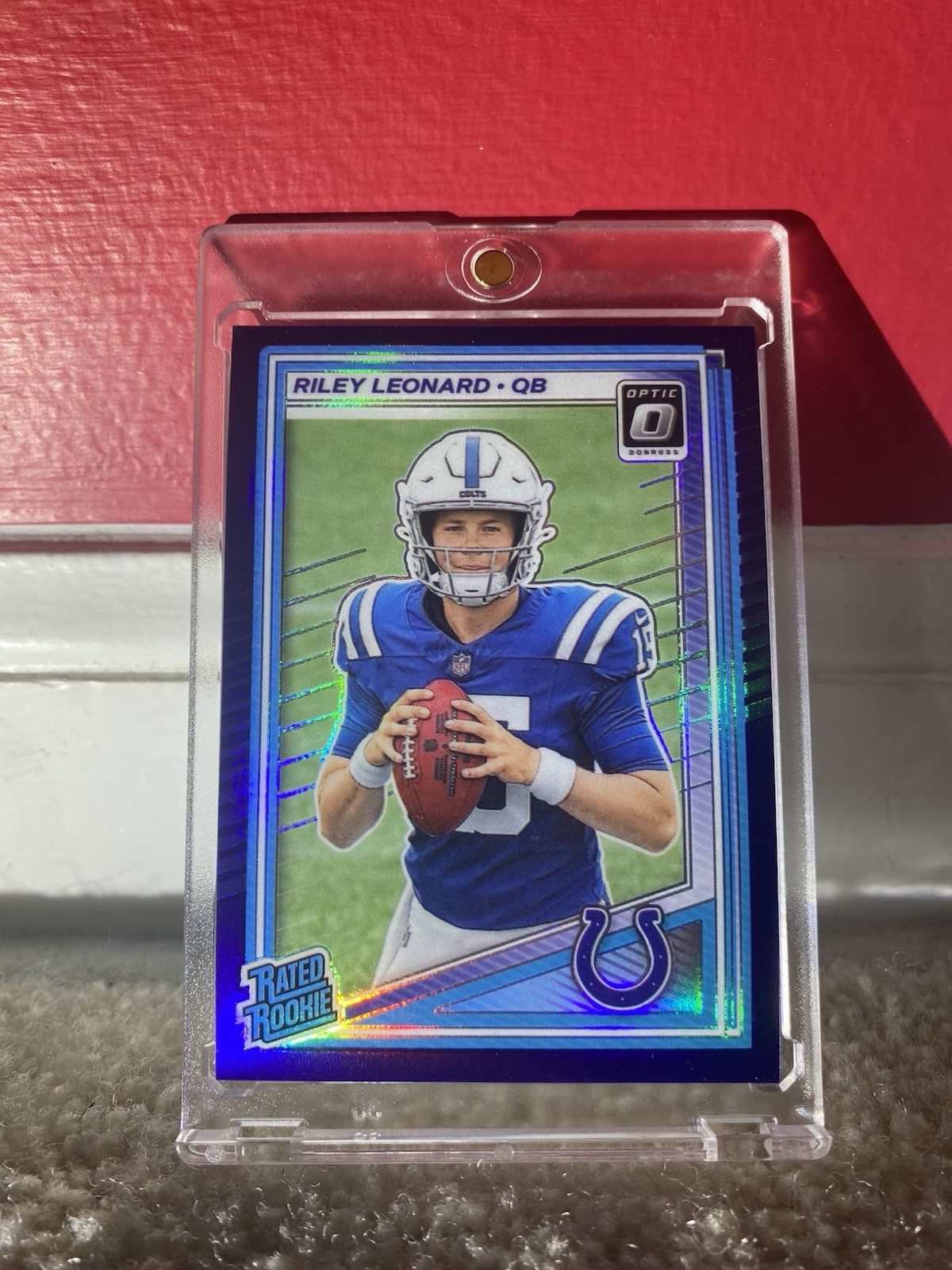 2025 Donruss Optic Purple #255 Riley Leonard Rated Rookie /60 Colts