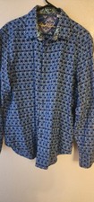 Robert Graham Blue Diamond, Button Up, Long Sleve, Flip Cuff,Large Mens Shirt