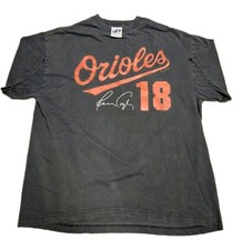 VTG Y2K Distressed Majestic Baltimore Orioles Javy Lopez T-Shirt #18 Large