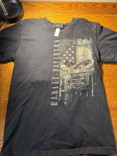 Mens Harley Davidson black T-shirt, St. Augustine, double sided, size S