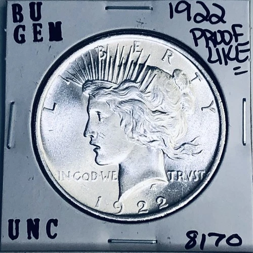 1922 P BU GEM PEACE SILVER DOLLAR UNC MS+++ U.S. MINT RARE COIN 8170