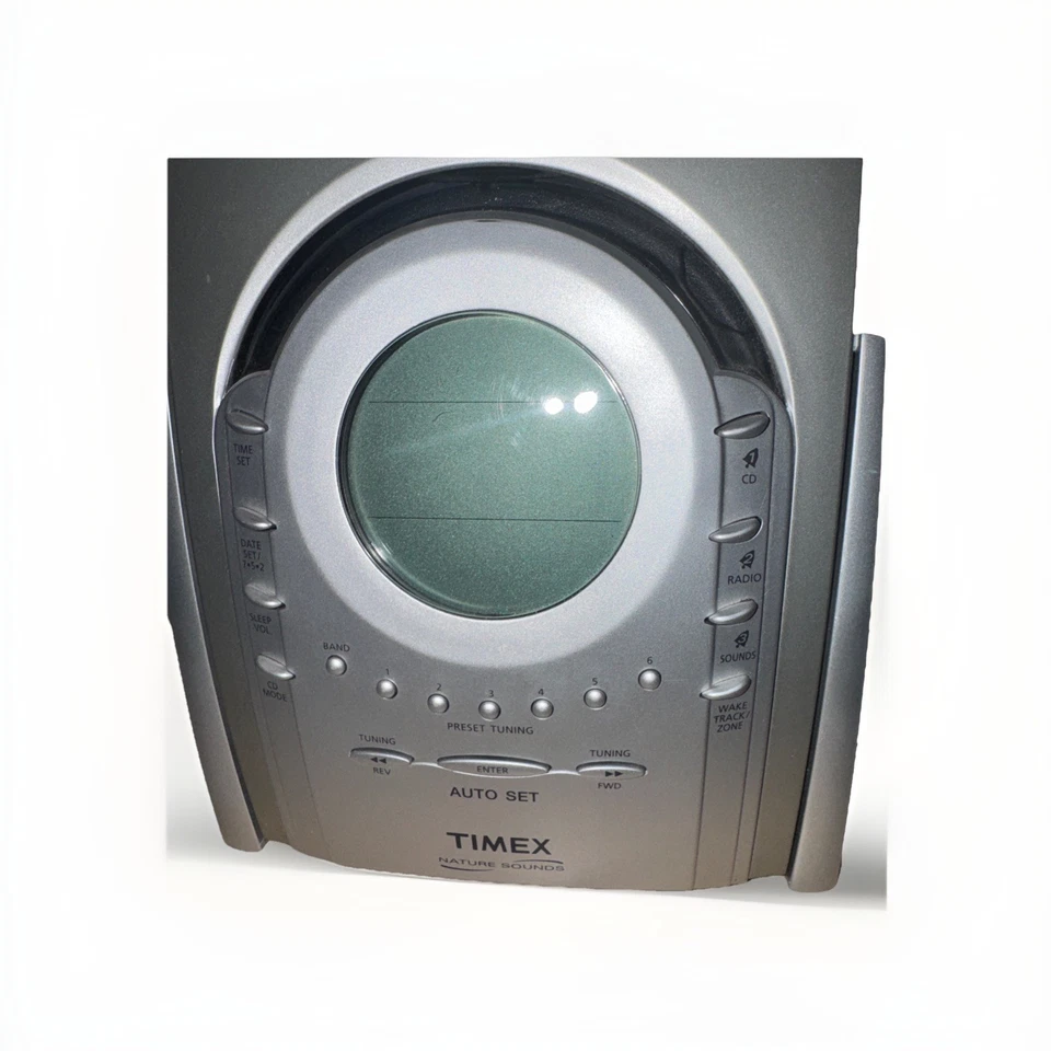Timex T621T Nature Sounds Reproductor de CD Reloj Despertador Radio-Probado Funciona y Suena Bien Foto 3 de 4