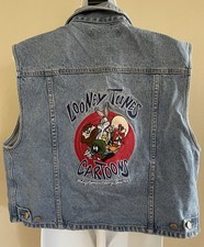 Vintage Denim Vest Warner Bros Studio The Looney Toons Child Large
