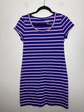 Lilly Pulitzer Short Sleeve Blue Pink Striped Midi Dress Size Small