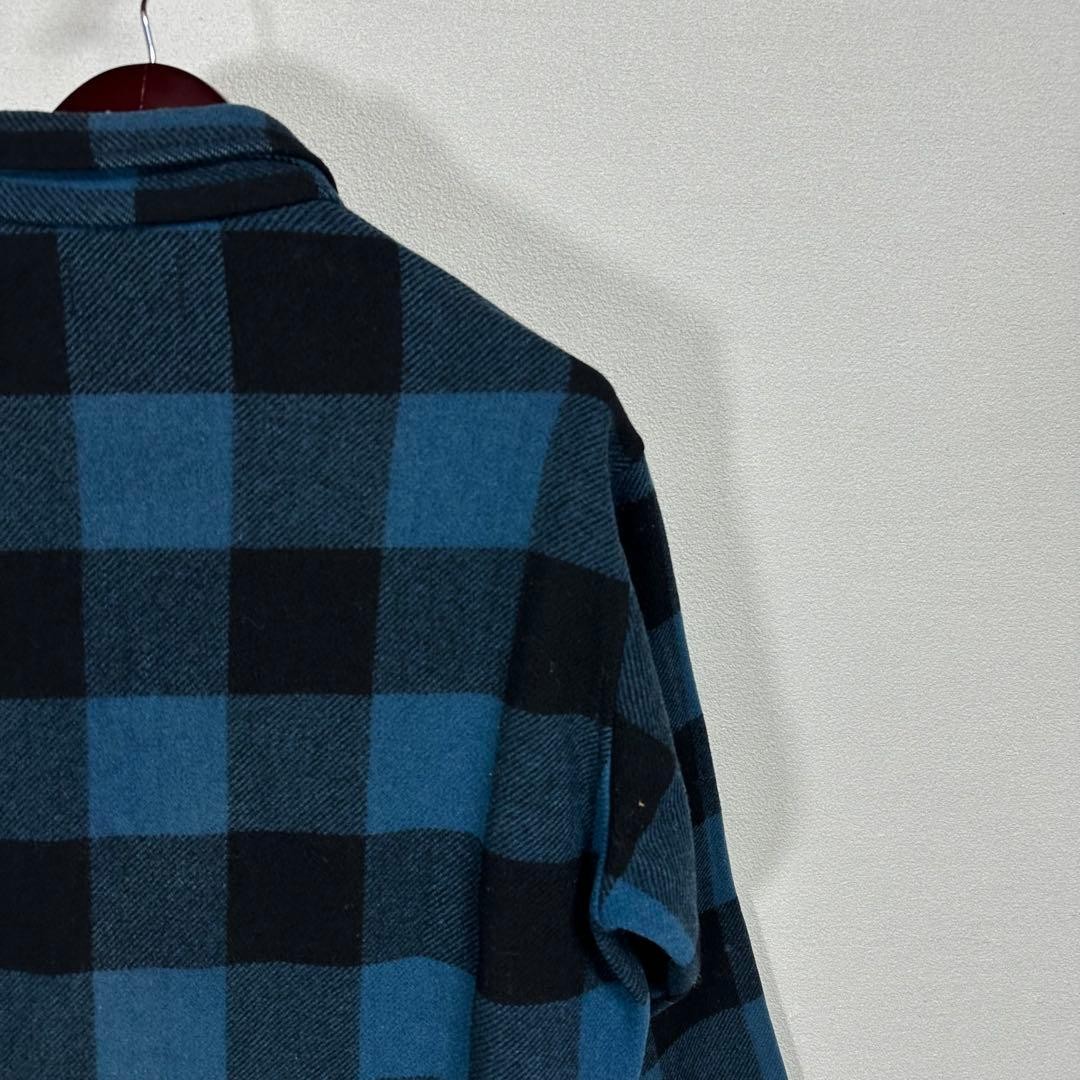 80s Pendleton Wool Blanket Jacket Buffalo Check B… - image 8