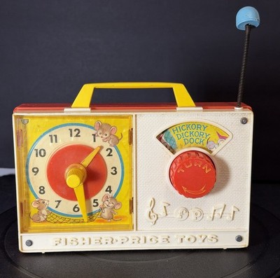 Vintage Fisher Price Music Box Clock Radio HickoryDickory Dock Musical Toy Japan