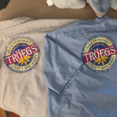 Retired logo! Troegs Craft Brewery Logo Uniform Work (Beerfest) Shirts XXL Lot 2