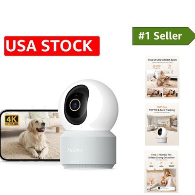 Smart 360° Pan-Tilt Indoor Camera with Wi-Fi 6 & Two-Way Audio Functionality