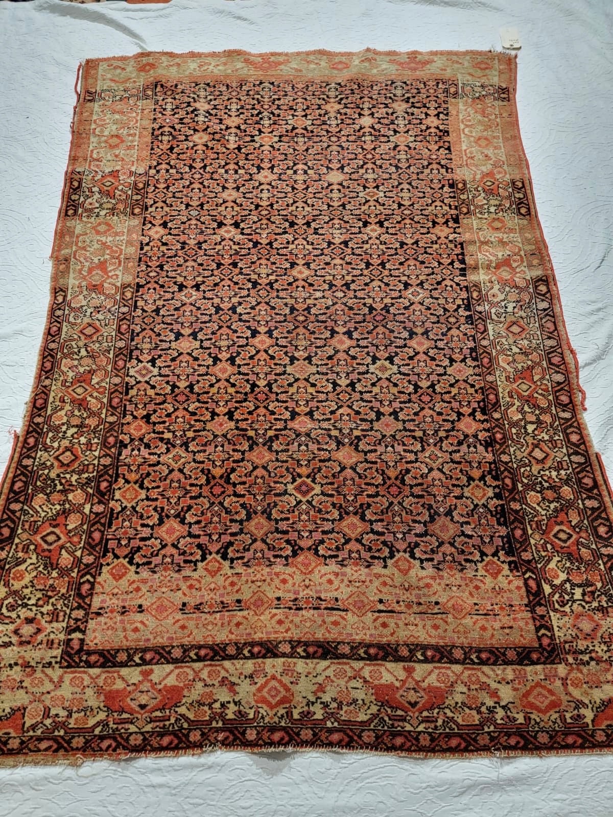 Antique Oriental Malayer Wool Rug 4 x 6 – Traditional Tribal Geometric Design