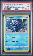 2017 POKEMON SUN & MOON COSMOS-PRIMARINA GX PREM COLLECTION POPPLIO-HOLO PSA 7 - Main Image