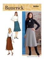 Schnittmuster Rock Butterick B6866 A5 6-8-10-12-14 (Gr. 32-40)