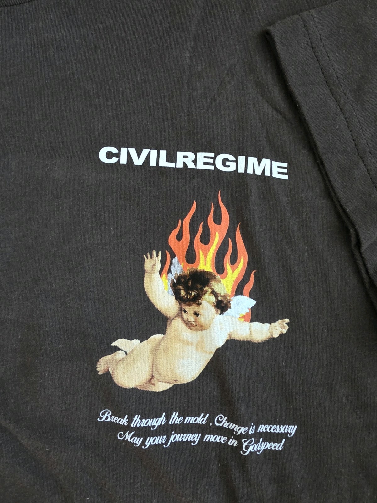 Civil Regime Men's Graphic T-Shirt Print Size XL Brown Short Sleeve New No Tags