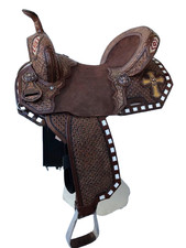 Barrel Racing Leather Western Horse Saddle Racer Wooden Tree Trail Equestrian