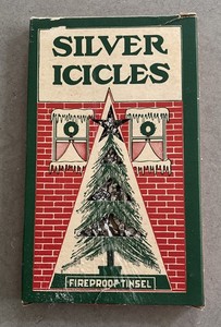 Vintage Christmas Tree Silver Icicles Tinsel Original Box VGVC