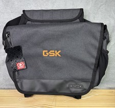 Bolso Mensajero Negro OGIO para Laptop Nuevo con Etiquetas Logo GSK en la parte delantera del bolso Bolso Negro para Laptop