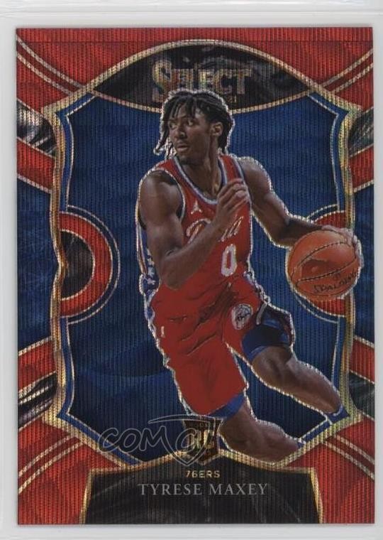 2020-21 Panini Select Concourse Red Wave Prizm Tyrese Maxey #81 Rookie RC 7iu