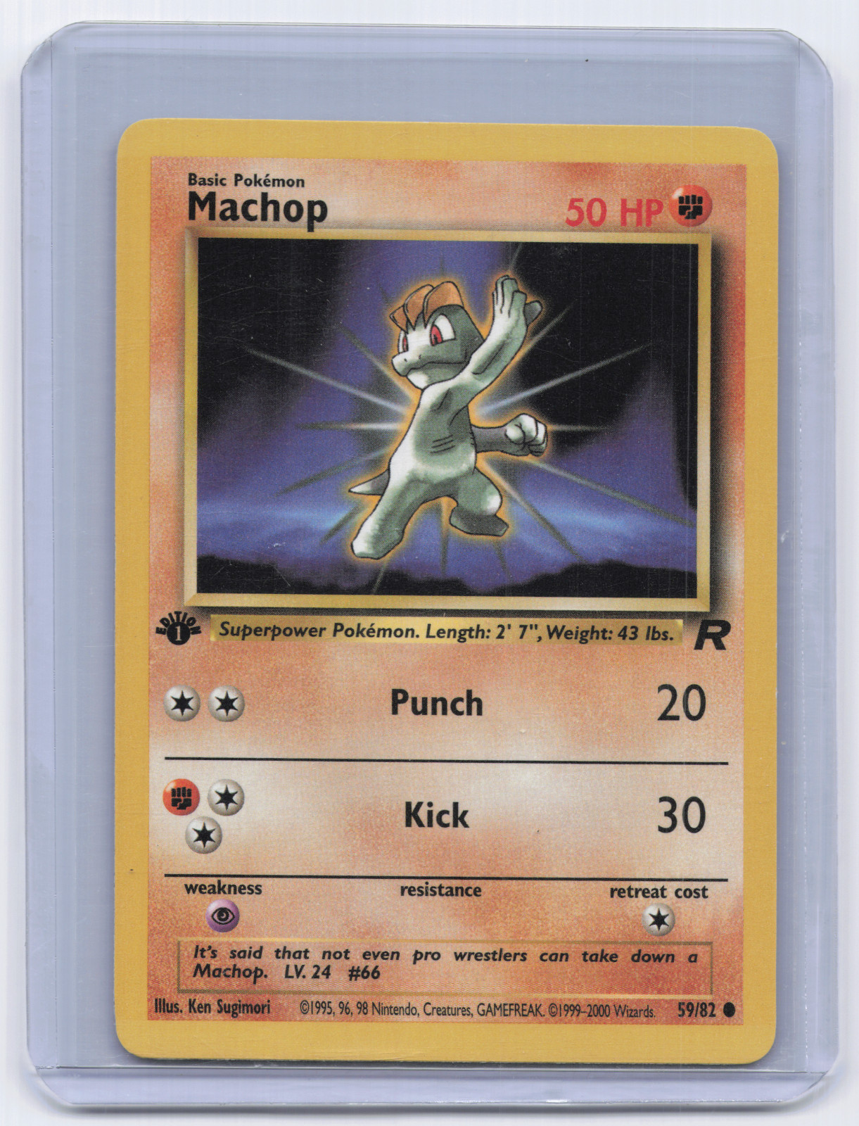 Pokemon 1st Edition Machop Common Team Rocket 59/82 NM