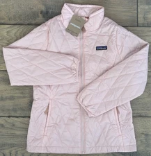 New Patagonia Kids Girls Nano Puff Diamond Quilt Jacket MEDIUM 10 Yr Pink $119