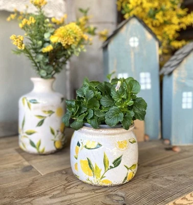 Blumentopf Pflanztopf Übertopf Landhaus Vintage Keramik Chic Antique - Bild 1 von 3