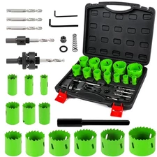 Bi-Metal Hole Saw Kit, 22PCS Hole Saw Set with 3/4" to 2-1/2" 12 PCS Saw Blad...