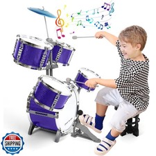 M SANMERSEN Kids Toys Jazz Drum Set - Upgraded Rock Drum Kit with
