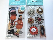 Jolee's Halloween Scrapbook Stickers Lot Poseable Jack-O-Lantern Men Medalllions