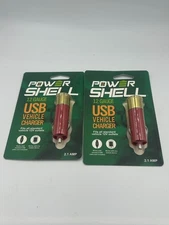 (2) Power Shells 12 Gauge Shell USB 12V Car Vehicle Charger New Free Shipping