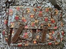 Anna Smith Oilcloth Owl Tree Print Satchel Shoulder Messenger Bag Handbag