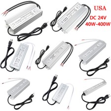 LED Power Supply 24V 40W-400W IP67 Waterproof Outdoor Driver Transformer Adapter