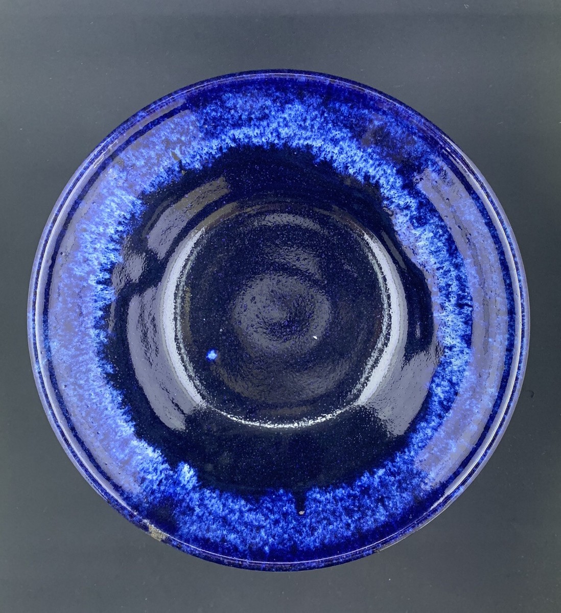 Vintage Japanese Blue Large Glaze Serving Bowl (W69) | eBay