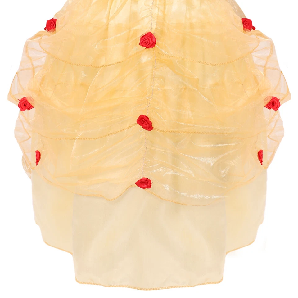 GOLDEN PRINCESS COSTUME GIRLS FILM KIDS CHARACTER FANCY DRESS WORLD BOOK DAY - Image 4 of 4