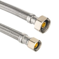 2 PCS 12 inch Length Braided Stainless Faucet Supply Line 3/8 "Com x 1/2 "FIP
