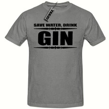 Save Water Drink Gin Funny Novelty Mens T shirt, Father Dad Gift