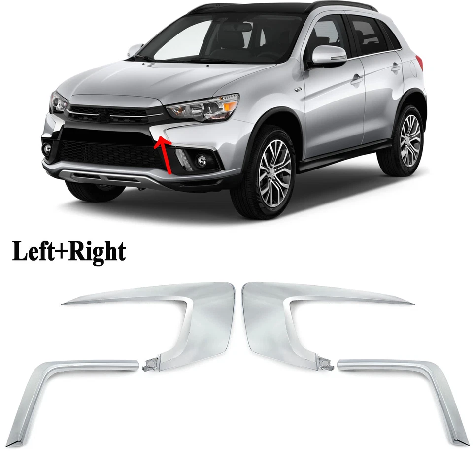 Juego de molduras delanteras cromadas izquierda+derecha para Mitsubishi Outlander Sport RVR 2016-2019 Foto 2 de 4