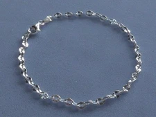 10" ANKLE BRACELET ITALIAN STERLING SILVER BUCANEVE STYLE ITALY 925