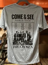 THE CHOSEN Come & See World Tour Crew Neck T-Shirt Size:S  light blue